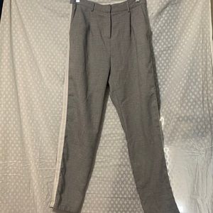 SAY WHAT GRAY WITH WHITE STRIPE DRESS PANT